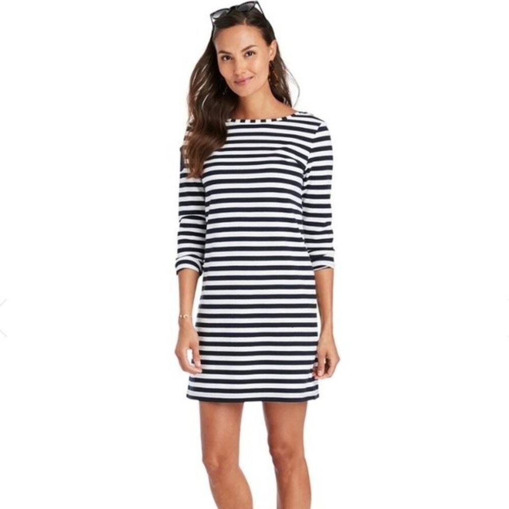 NEW Vineyard Vines Stripe Knit Dress in Deep Bay